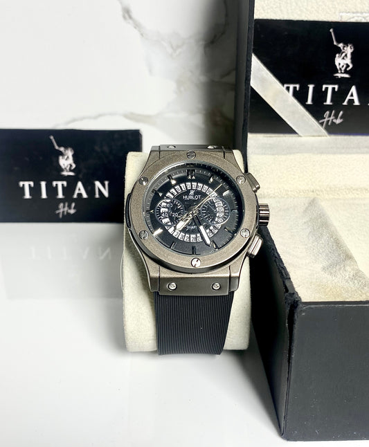 All Black Aura Silicon Strape Watch ⌚️HUB
