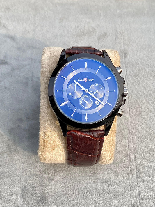 Classic Black Dial Brown Leather Watch ⌚️
