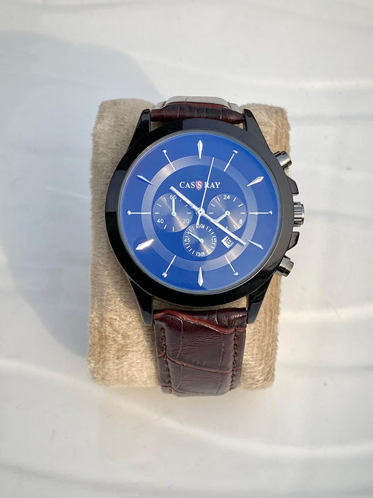 Classic Black Dial Brown Leather Watch ⌚️