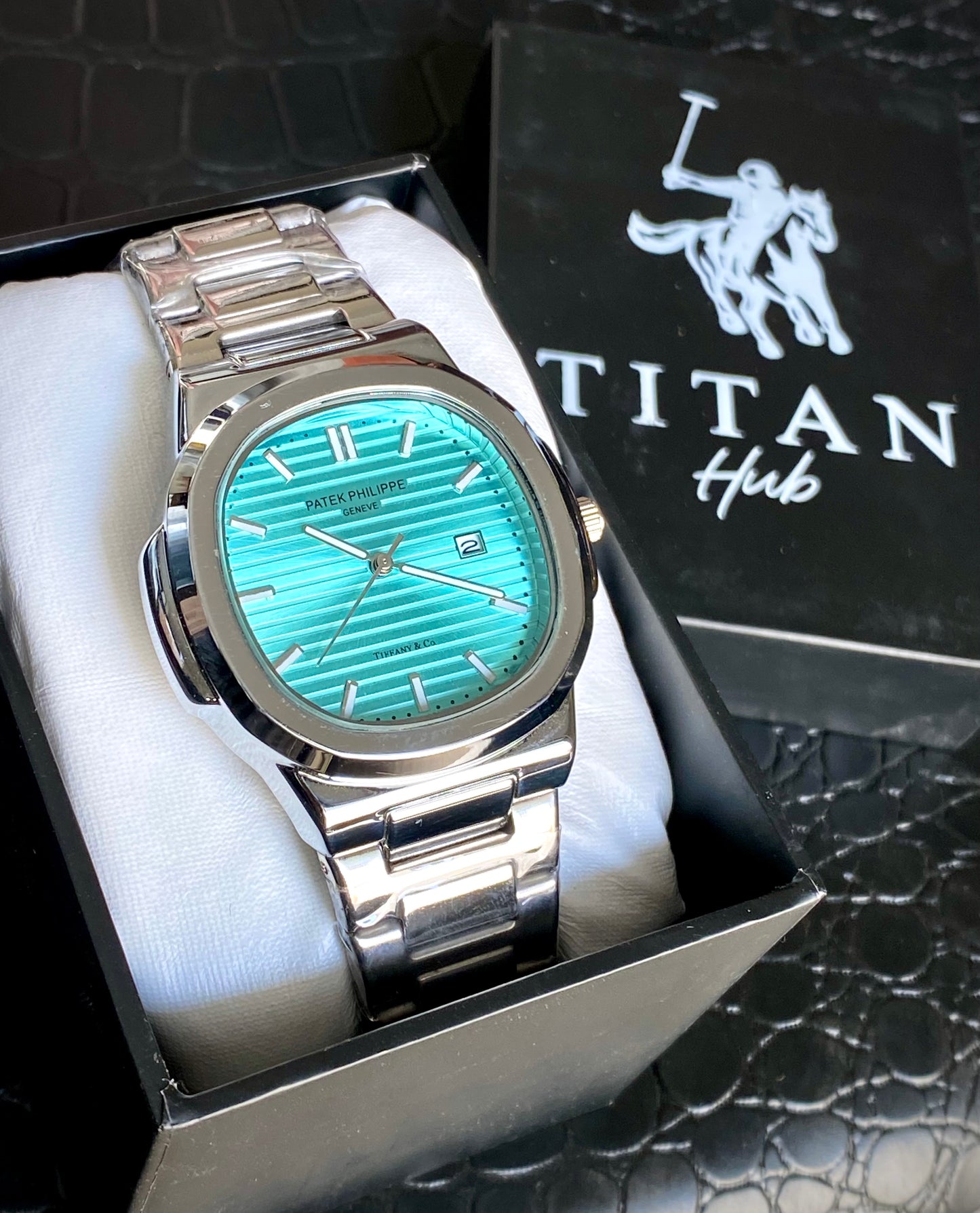 ✨Exquisite Silver Chain Tiffany dial PAT watch ✨