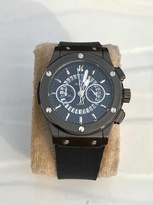 All Black Aura Silicon Strape Watch ⌚️HUB