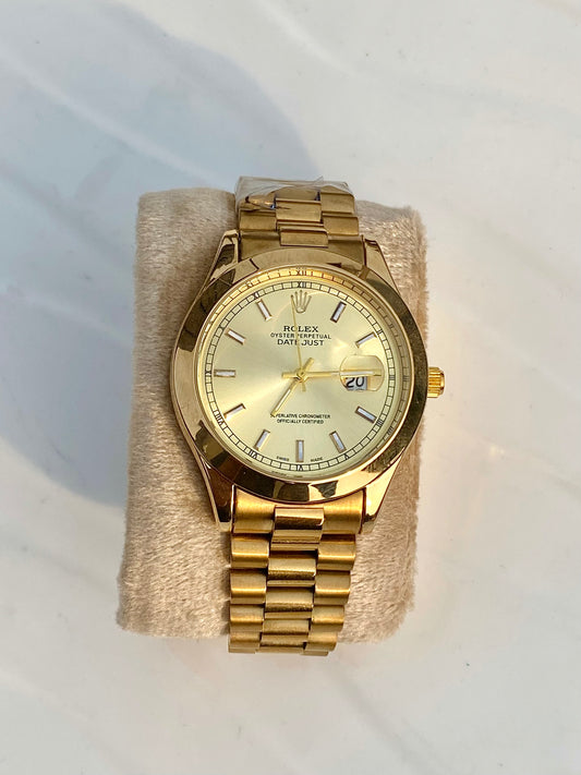 Golden chain gold dial watch RLX-DATE JUST