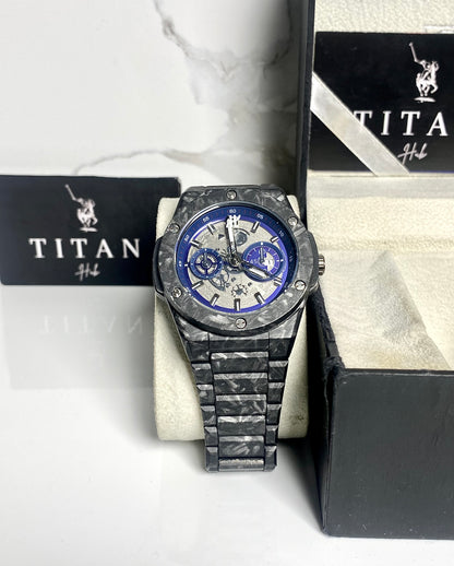 Army Black Textured Chain Watch ⌚️HUB