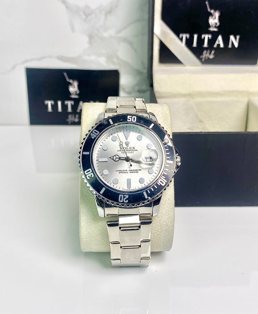 Silver chain white dial RLX-SUB DATE JUST