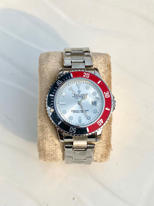 Silver chain white dial RLX-SUB DATE JUST