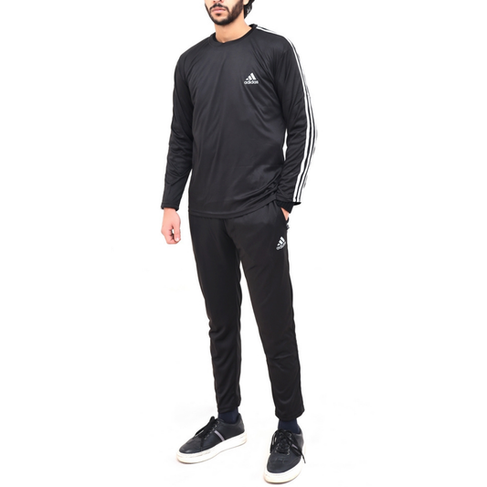 ADS PREMIUM MESH TRI-COT TRACKSUIT MEN BLACK
