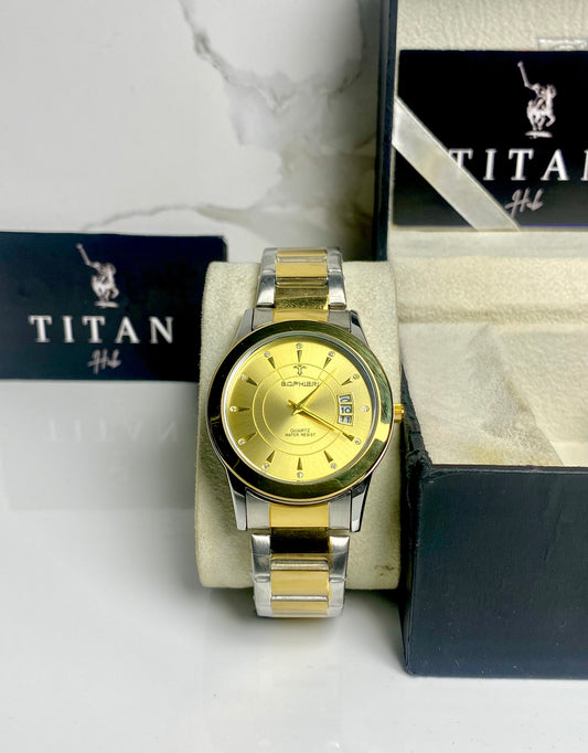 Dusk Gold dial SilverXGold chain watch