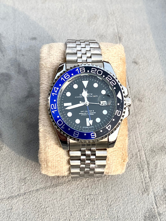 Silver chain black dial RLX-SUB DATE JUST