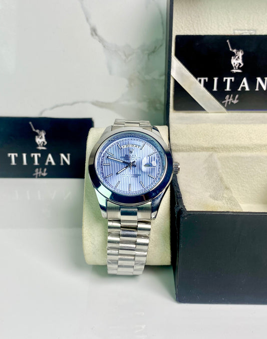 Silver chain Tiffany dial watch RLX-DATE & DAY