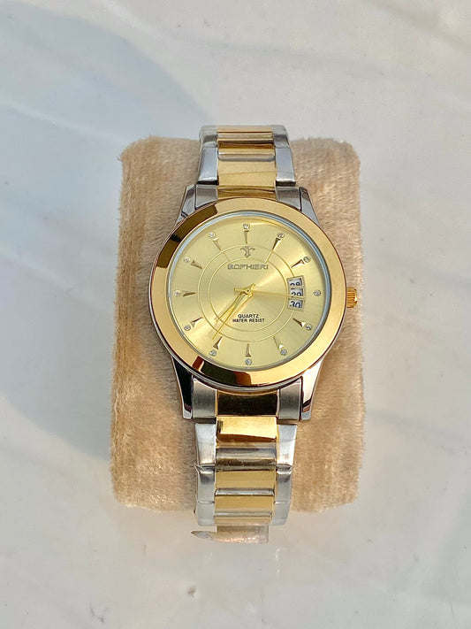 Dusk Gold dial SilverXGold chain watch