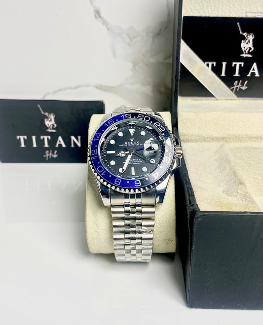Silver chain black dial RLX-SUB DATE JUST