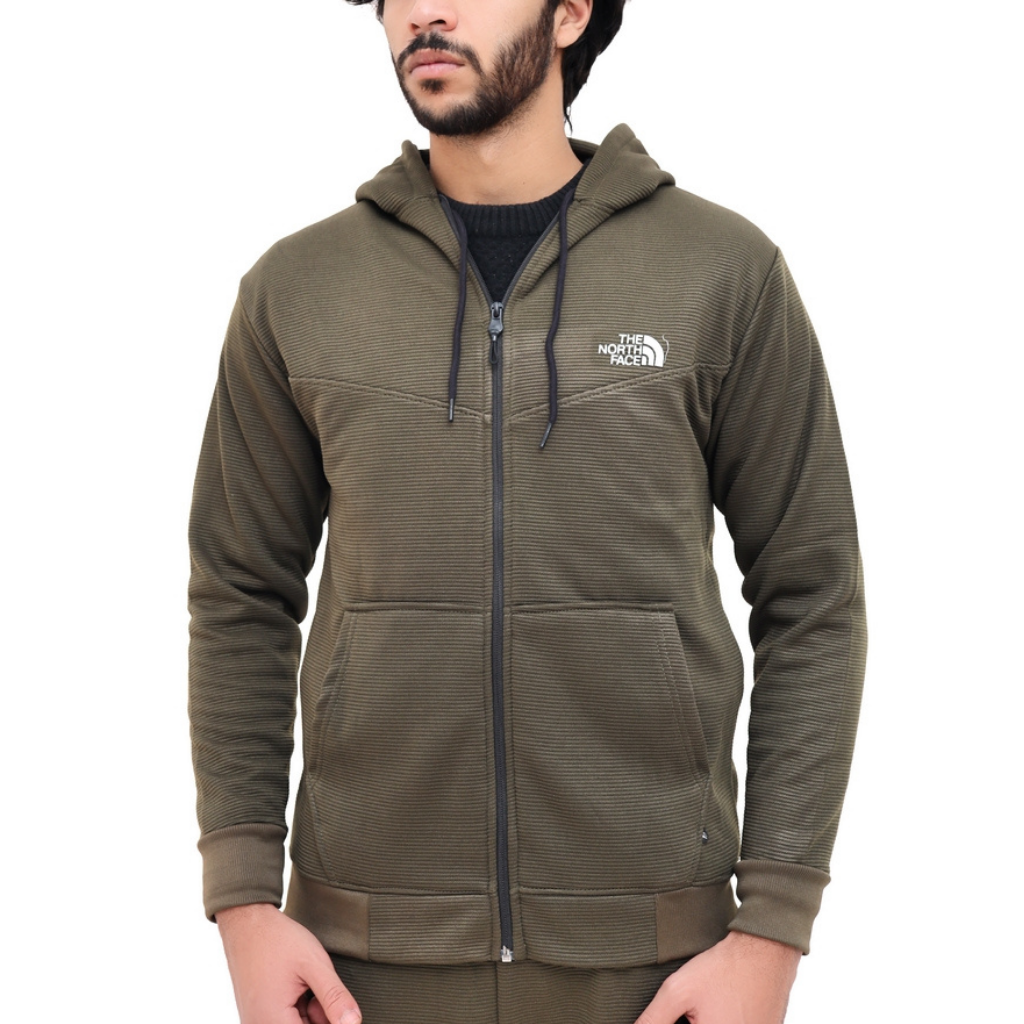 THE NORTH VINTAGE TEXTURED FLEECE TRACKSUIT GREEN