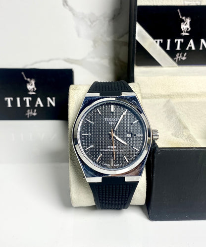 PRX Silver Black Silicon Strap Watch ⌚️