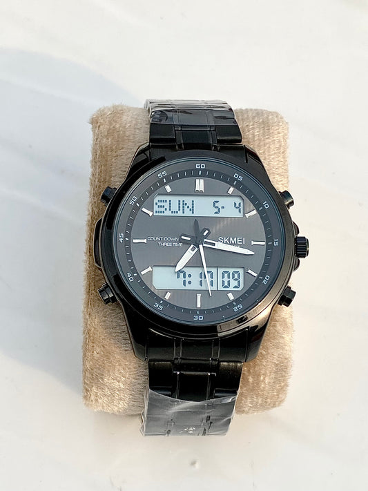 Digital working dial black chain watch