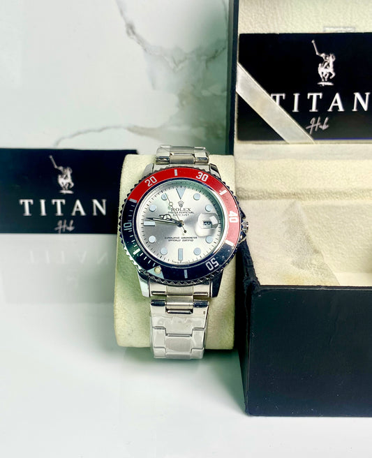 Silver chain white dial RLX-SUB DATE JUST
