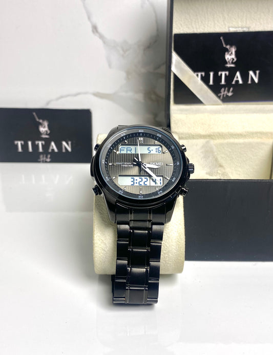 Digital working dial black chain watch
