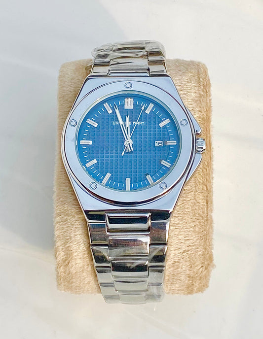Exquisite Ocean Blue Dial Silver Chain Watch 🕰️