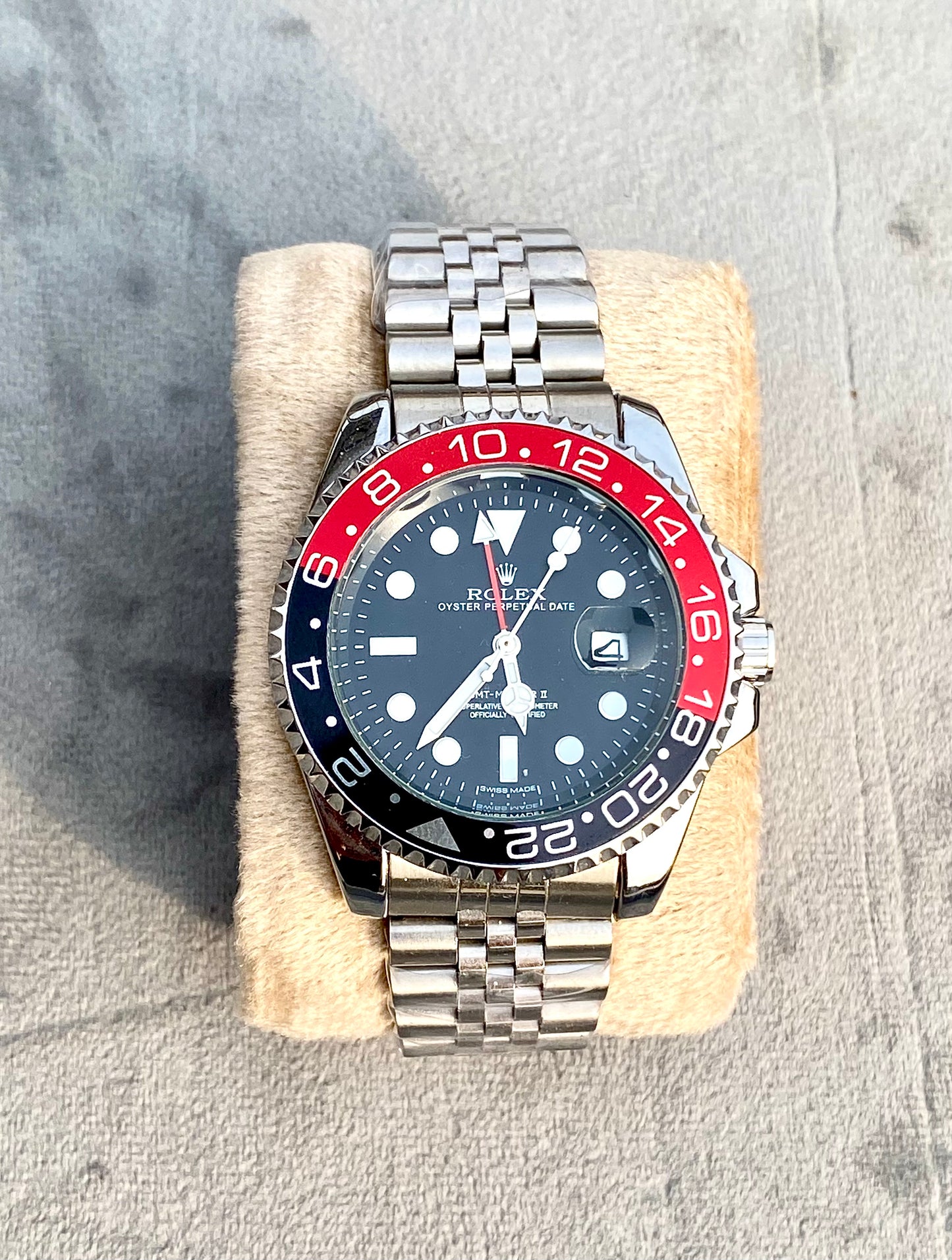 Silver chain black dial RLX-SUB DATE JUST