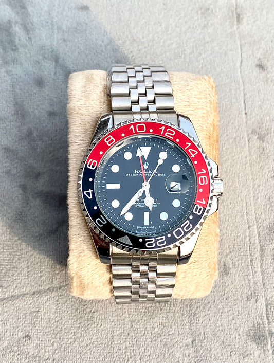Silver chain black dial RLX-SUB DATE JUST