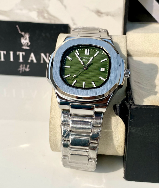 Army green dial silver chain pp watch-PAT